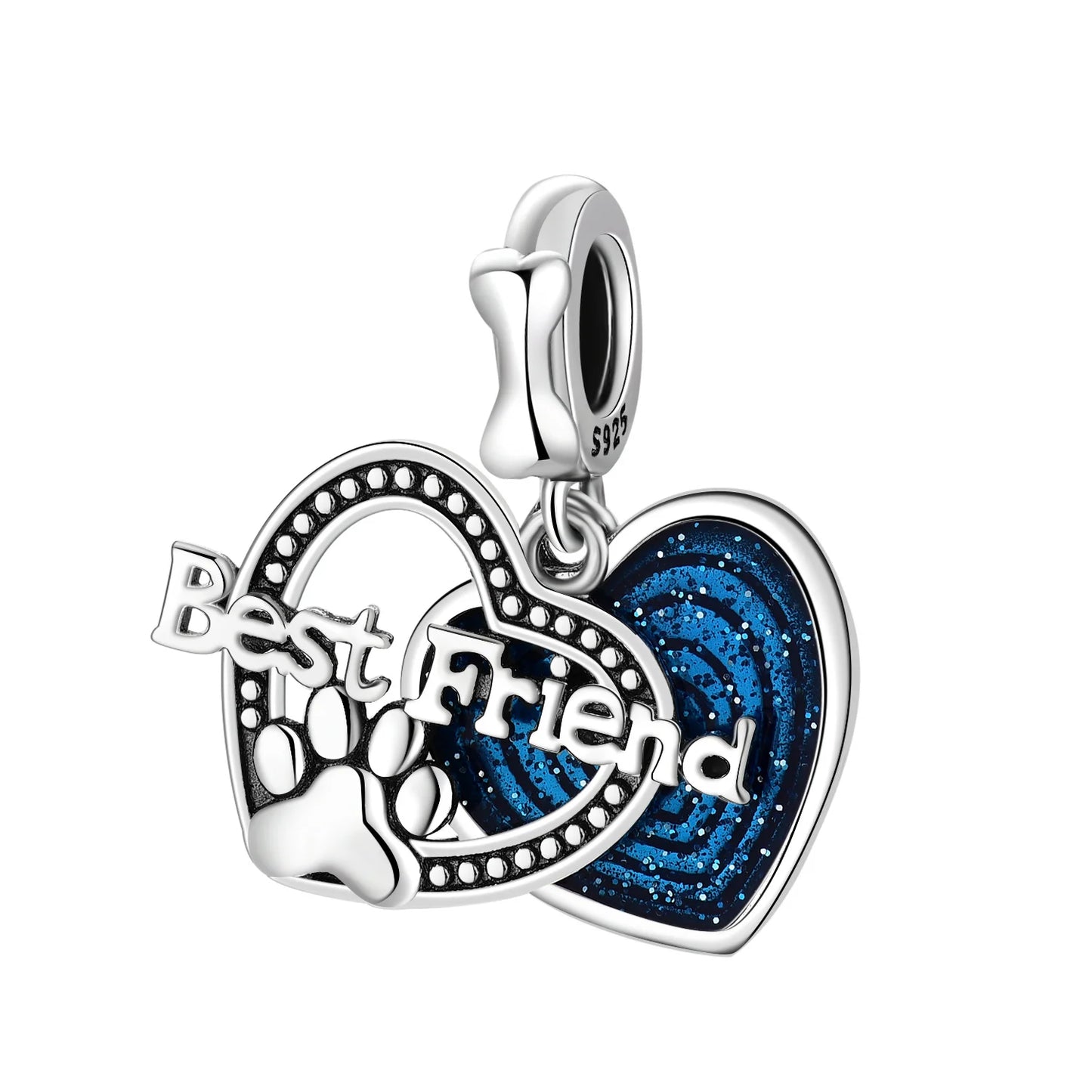 Hot Sale 925 Sterling Silver Dog Cat Cute Pet Animals Pendant Birthday Party Gift for Women Bangle Bracelet Necklace DIY Jewelry