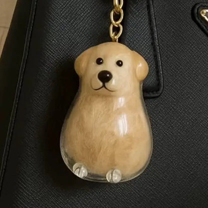 Animal Zinc Alloy 3D Pet Keychain Charm | DIY Dog Hair Storage Pendant | Bag & Keyring Accessory