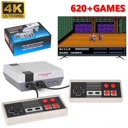 Handheld Family Recreation Video Console AV Output Retro Built-in 620 Classic Games Dual Gamepad Gaming Player Toys Holiday Gif