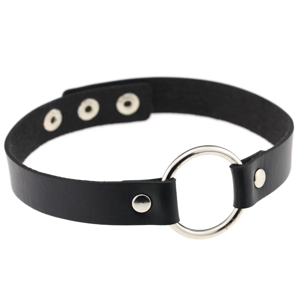 DIEZI Vintage Sweet Cool Hip Hop Rivet Choker Necklace Harajuku Gothic Club Black PU Leather Collar Torques Necklace Jewelry