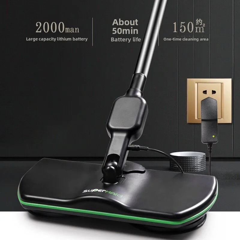 Cordless Electric Mop Handheld Rotating Mop Absorbing Water Footswitch Rechargeable Sweeper Waxing Cleaning for Hardwood Tile