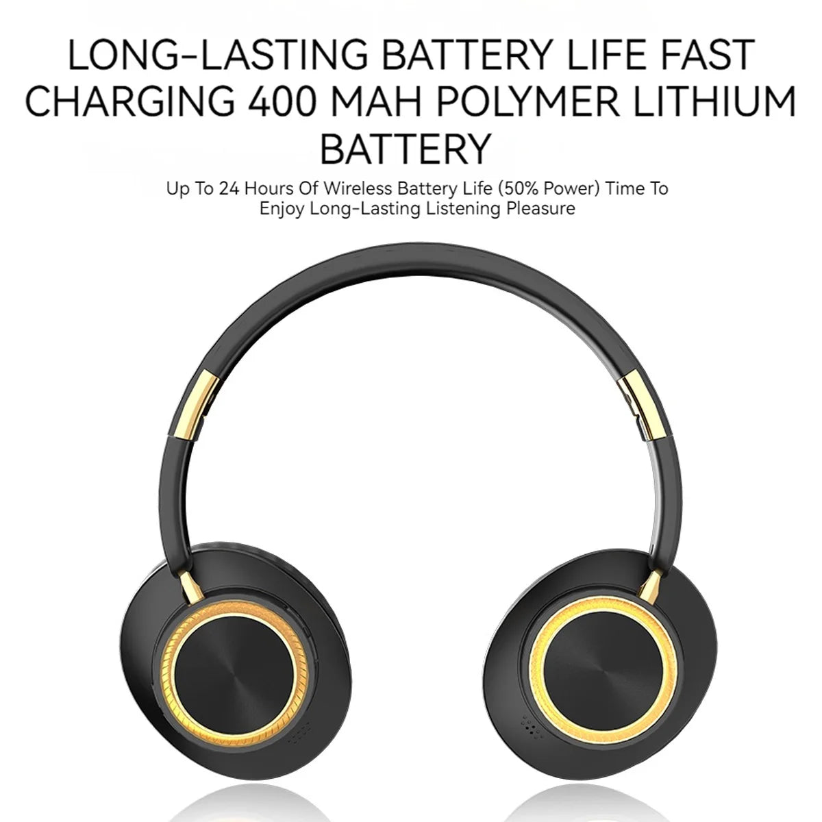 Bluetooth Headphones Wireless Headset Foldable Over Ear HiFi Stereo Heavy Bass Gaming Earphones With Microphone Extended Battery Life Portable Design Comfortable Fit Adjustable Headband Suitable For Travel Sports Work Laptop