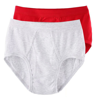 2Pcs/lot Men's Underwear 100%Cotton Briefs Sexy U Pouch Solid Color High Waist Panties Breathable Comfortable Male Underpants