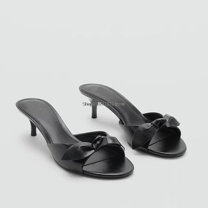 Women's High Heel Sandals 2026 Spring Summer New Painted Leather Fashionable Elegant Sandals Outdoor Wearable High Heel Slippers