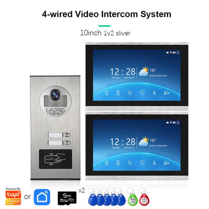 ANJIELO 2-12 Units Apartment Doorbell Video Intercom System Digital Frame Background Music Detection Preview NEW 2026