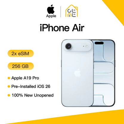 Apple iPhone Air Original Unlocked A19 Pro Chip 6.5" Super Retina XDR OLED 48MP Dual Camera 5G Global Version IP68 iOS 2*eSIM
