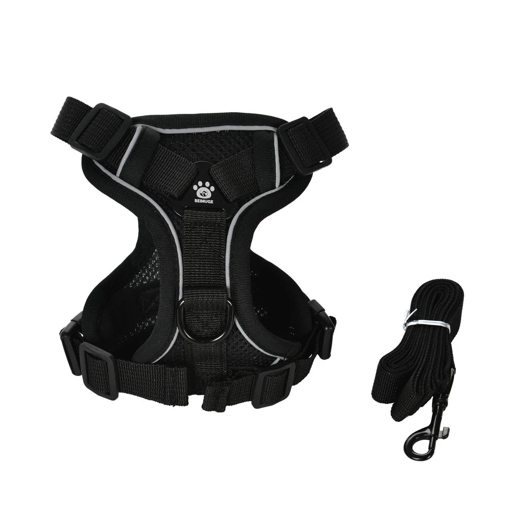 Pet Dog Leash Harness Tactical Training Puppy Vest Harnesses For Small Medium Dogs Cats Reflective Pug Chest Strap Accessories