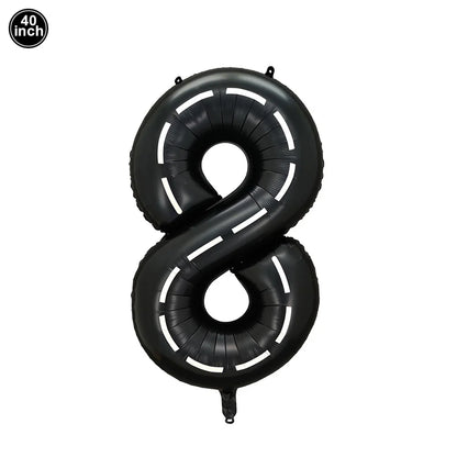 40'' Number Race Car Balloon Racetrack Balloon Truck Bike Wheels Tire Racing Car Theme Party Supplies Boys' Birthday Party Favor