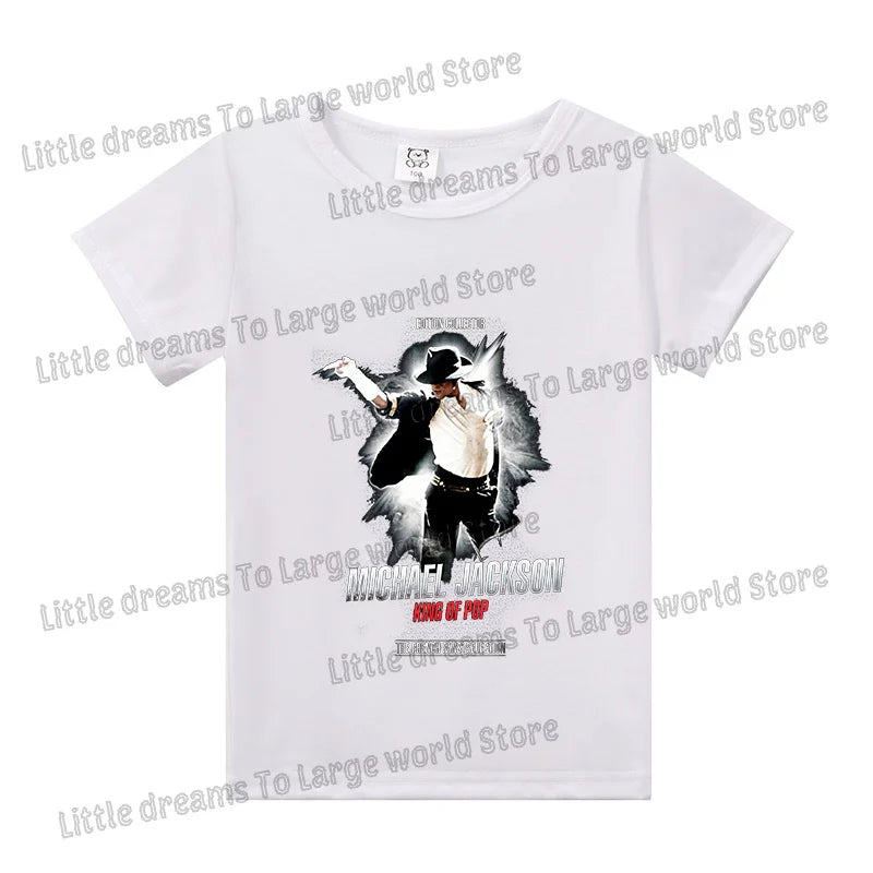 Michael Jackson T-shirt Children Clothing Singer Printed Cotton Tops Boy Girl MJ Summer Tee Shirts Casual Clothes Birthday Gift