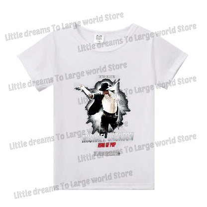 Michael Jackson T-shirt Children Clothing Singer Printed Cotton Tops Boy Girl MJ Summer Tee Shirts Casual Clothes Birthday Gift