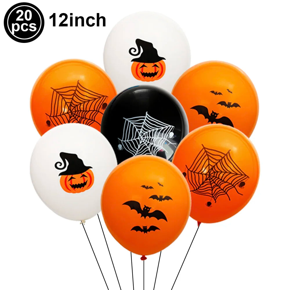 Halloween Black Orange White Latex Balloon Confetti Balloons Bouquet for Birthday Trick or Treat Halloween 2026 Home Decorations