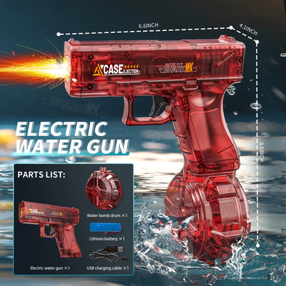 Electric Water Gun Toy Rechargeable Long Range Water Blaster for Beach Pool Backyard Battles Adults Kids Summer Toy Birthday