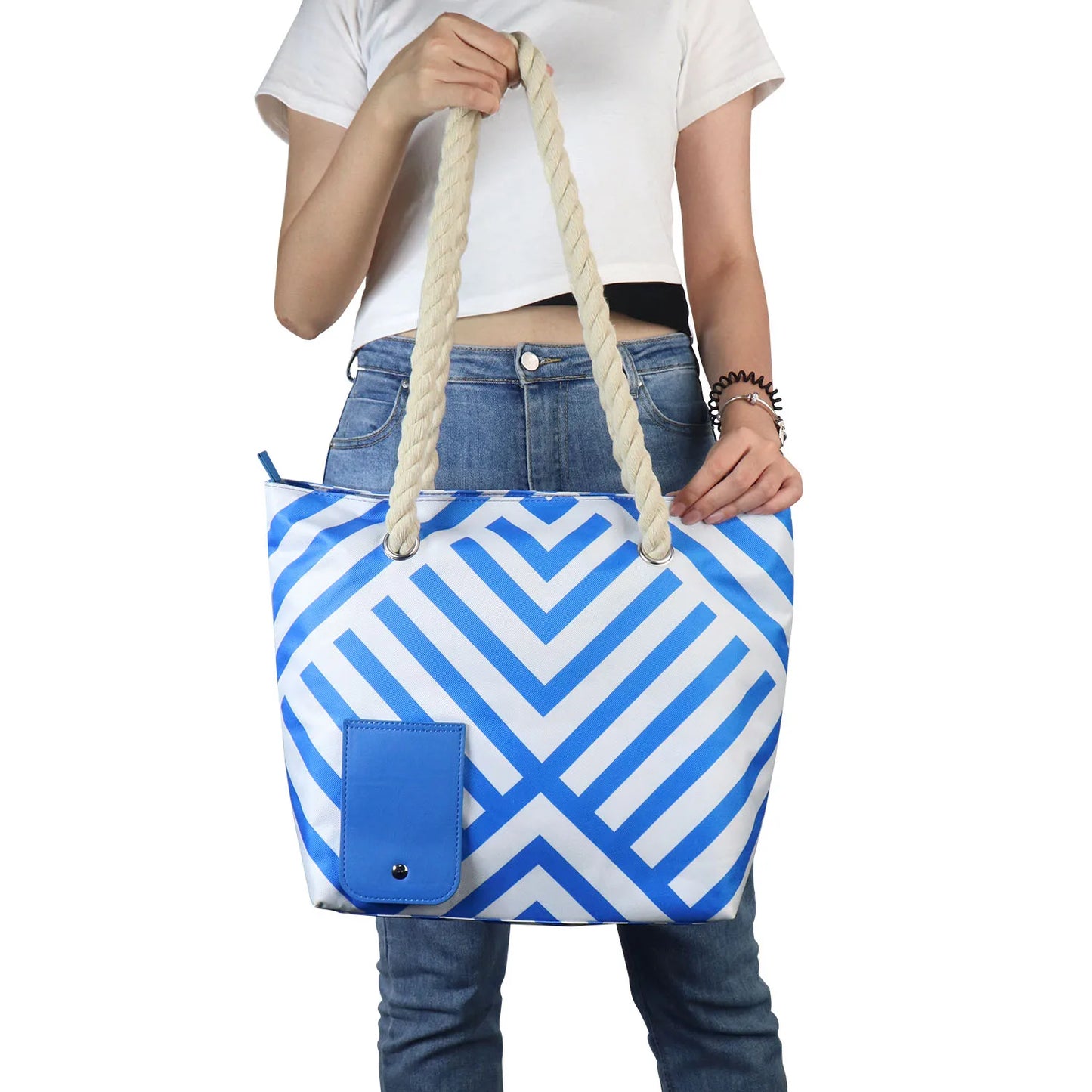 Portable Beach Wine Tote Bag with Hidden Dispenser Insulated Large Cooler Bag with Bladder