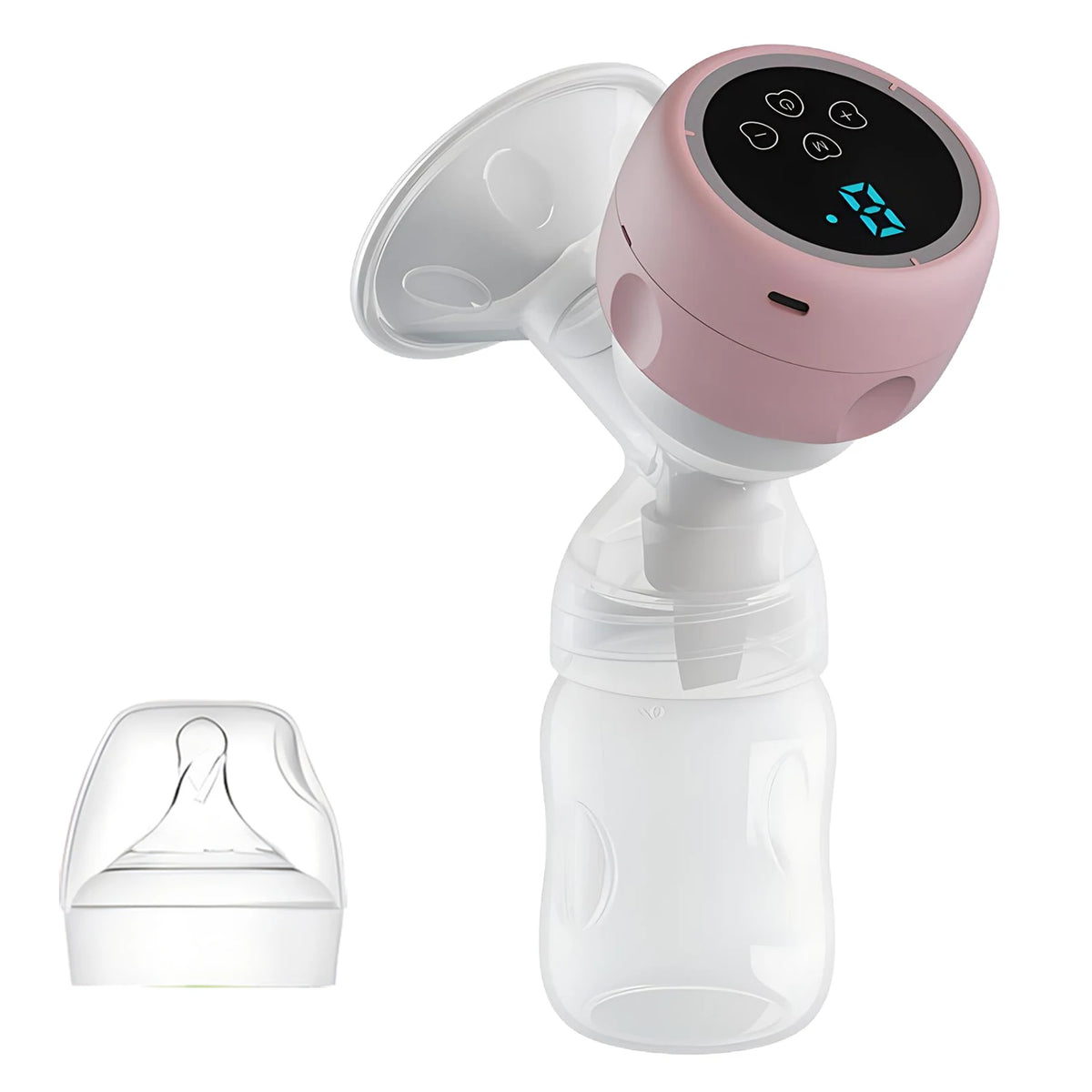 Intelligent Integrated Electric Breast Pump, High Suction Portable Painless Silent Breast Milk Pump for Postpartum Mothers