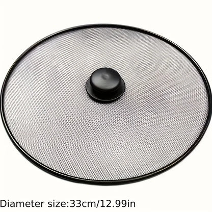 25/29/33cm Splash Proof Pan Lid Splatter Guard Fine Mesh Splatter Screen Fry Food Screen Fry Pan Grease Cover Stainless Steel