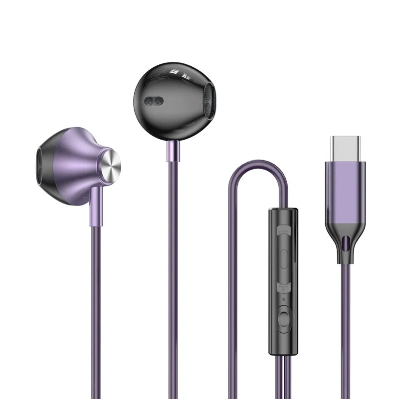 For iPhone Wired Headphones In Ear Earphones HiFi Surround Sound USB Type C 3.5mm Earplugs For Apple 17 Pro Max 16 15 Puls iPad