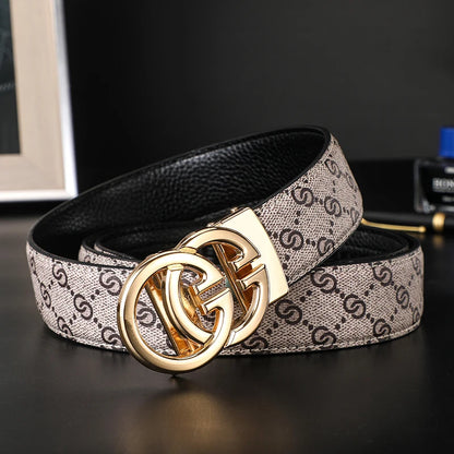 2024 New business Male Famous Style Metal Automatic Buckle Luxury Brand Women Belt Genuine Leather Belts for Men Strap jeans