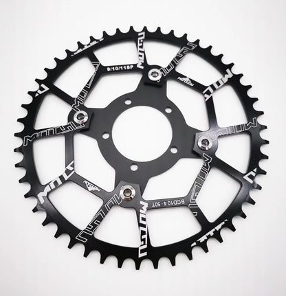ALLTOO Bike Part Bicycle Crankset Bafang 104BCD Motor Aluminum Alloy Chainring Mid Drive Adapter For Electric E-bike 32T-52T