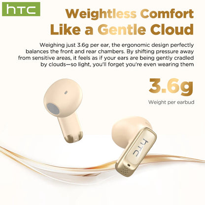 Bluetooth Earphones HTC NE72 AI Translation Auriculares Traductor Deidioma 2026, Sports Comfort Fit Earbuds with Surround Sound