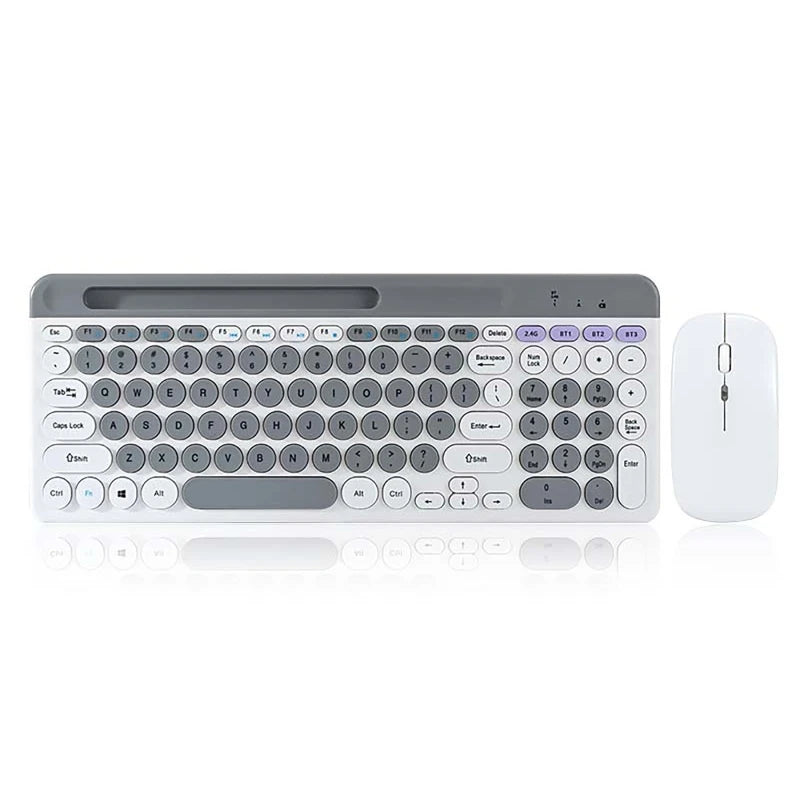 Dual-mode Wireless Keyboard & Mice Combo 2.4G Bluetooth 5.0 Membrane Keyboards BT 3-Channels Rechargeable Key Board Mouse for PC