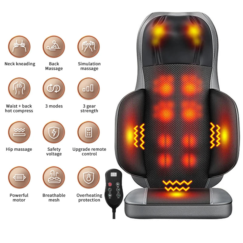 Jinkairui MINI Electric Massage Chair with Heating Vibration Gift for Parents Female Relatives Massage Cushion