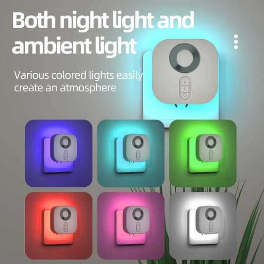 LED Night Light with EU Socket Motion Sensor RGB Color Ambient Wall Lamp for Bedroom Staircase Toilet Corridor Bathroom Study