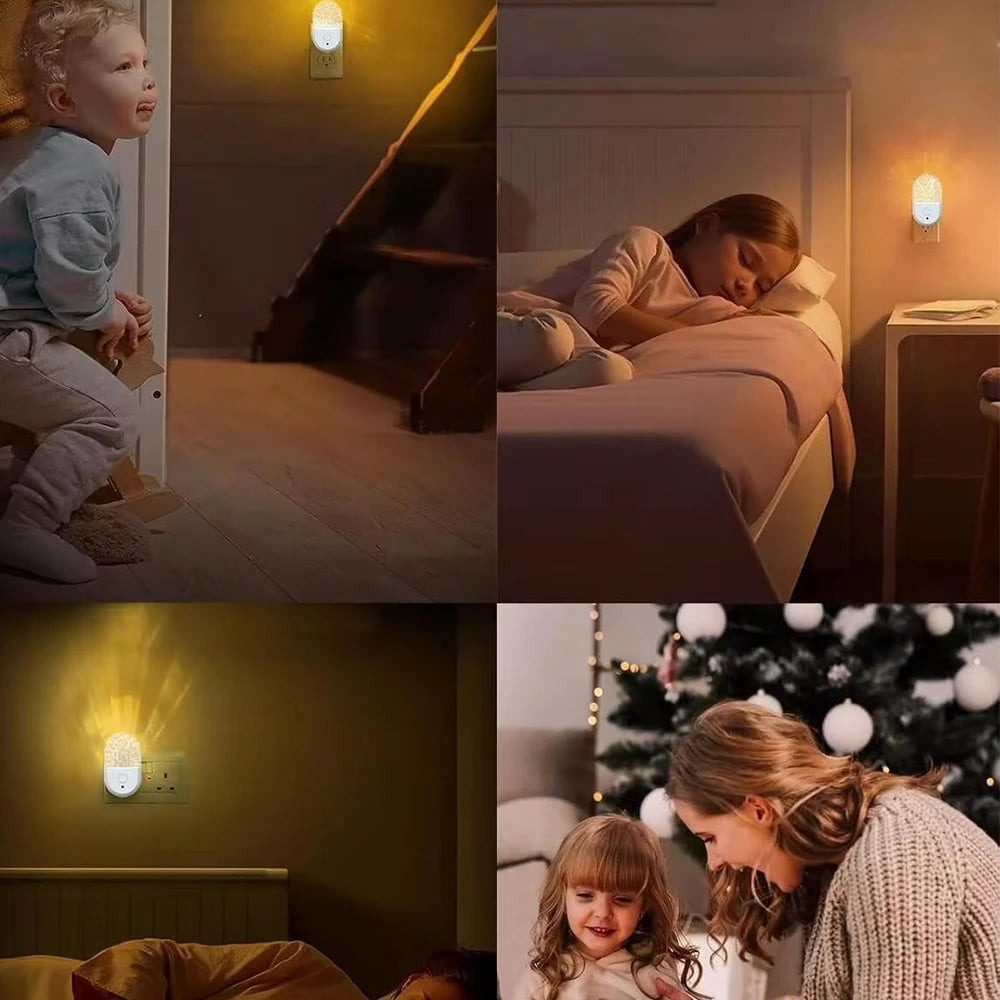 RGB Plug in Night Light Color Changing Dusk to Dawn Wall Socket Wireless LED Nightlight for Kid Living Room Bedroom Bedside Lamp