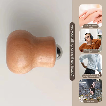 Facial Roller Mini Massager Handheld Wooden Acupressure Tool for Face Neck Shoulder Muscle Relaxation Skin Care Stress Relief