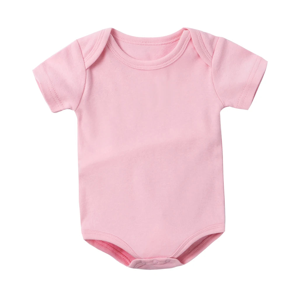 0-2Y Baby Bodysuit 80cm Girl 100% Cotton Summer Boutique Baby Clothes Boy Newborn Grey Green Purple Orange Plain White Rompers
