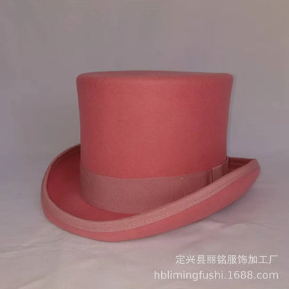100% Wool Magic Top Hat & President Derby, Felt Jazz Cap & Equestrian Style, Gentleman Formal Hat Collection