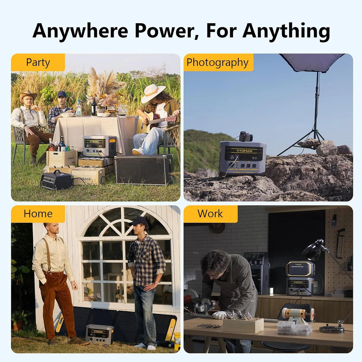 VTOMAN FlashSpeed 2400 Portable Power Station, 1408Wh LiFePO4 Battery, 2400W (Peak 3200W), 58-Min Fast Charge, UPS Solar Generator for Home Backup, Camping, RV, Off-Grid Living & Emergency Power
