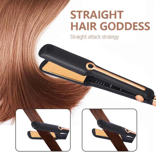 2-In-1 Ceramic Plate Hair Straightener And Curling Iron Negative Ion Technology With Wide Temperature Adjustment