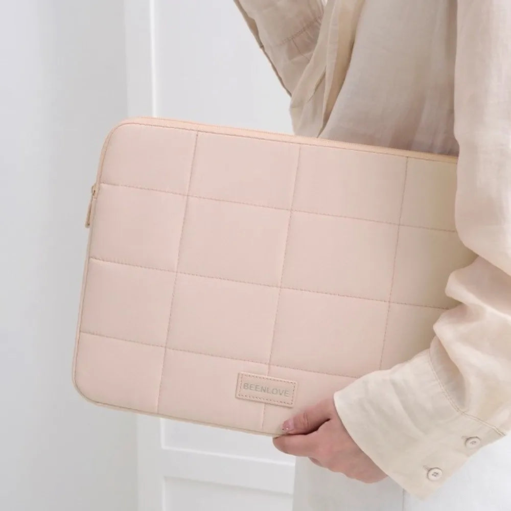 14/15.6inch Quilted Tablet Bag Shockproof Solid Color Travel Tablet Sleeve Wear-resistant Ultralight Tablet Protection Cases