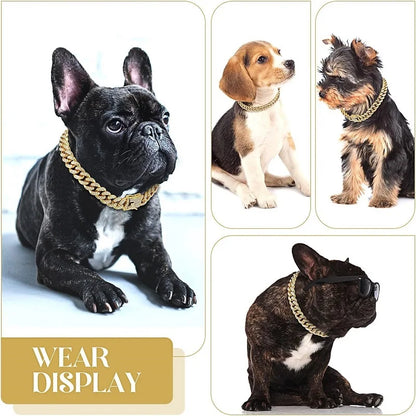 Dog Chain Collar Luxury Gold Pet Metal Chain Collar For Small Medium Large Dogs Cats Pet Jewelry Necklace Accessorie