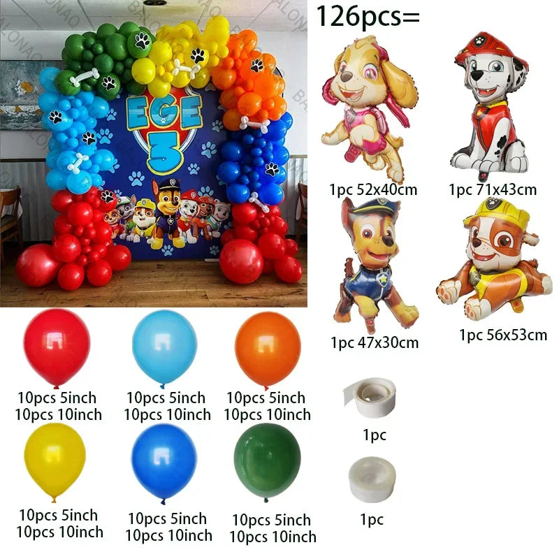 1set Paw Patrol Balloons Kids Birthday Party Supplies Cute Cartoon Anime Patrol Canine Theme Party Decoration Chase Toy Gifts