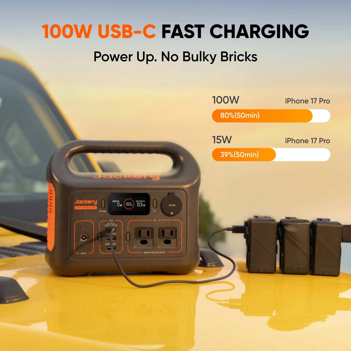Jackery Portable Power Station Explorer 300 New and Carrying Case (S), Solar Generator for Outdoors Camping, Travel