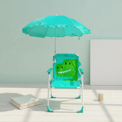 Kids Beach Chair with Umbrella Lightweight Children's Folding Chair with Sunshade for Infants, Outdoor
