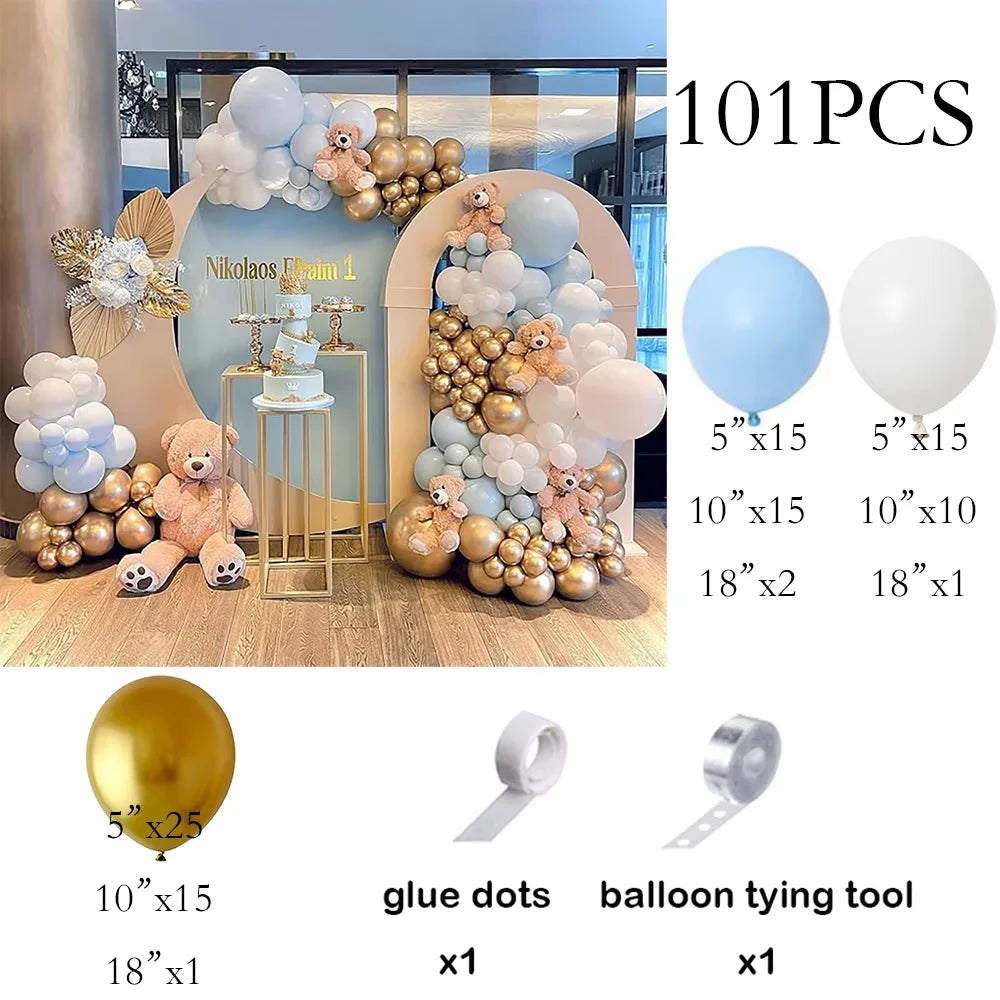 Metallic Gold White Balloons Garland 30th Birthday Party Decor Balloon Arch Kit Wedding Graduation Anniversary Decoration Globos