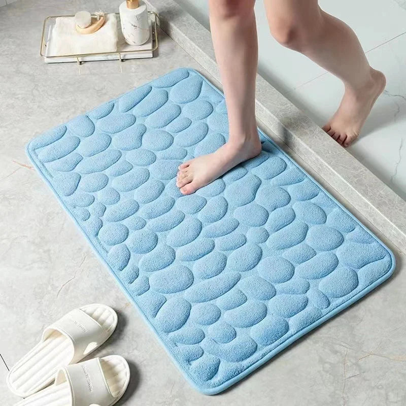 40x60cm/50x80cm Bath Rugs Mat Non Slip Cobblestone Embossed Carpets Bathroom Floor Mat Memory Foam Bathmat Washable Doormat
