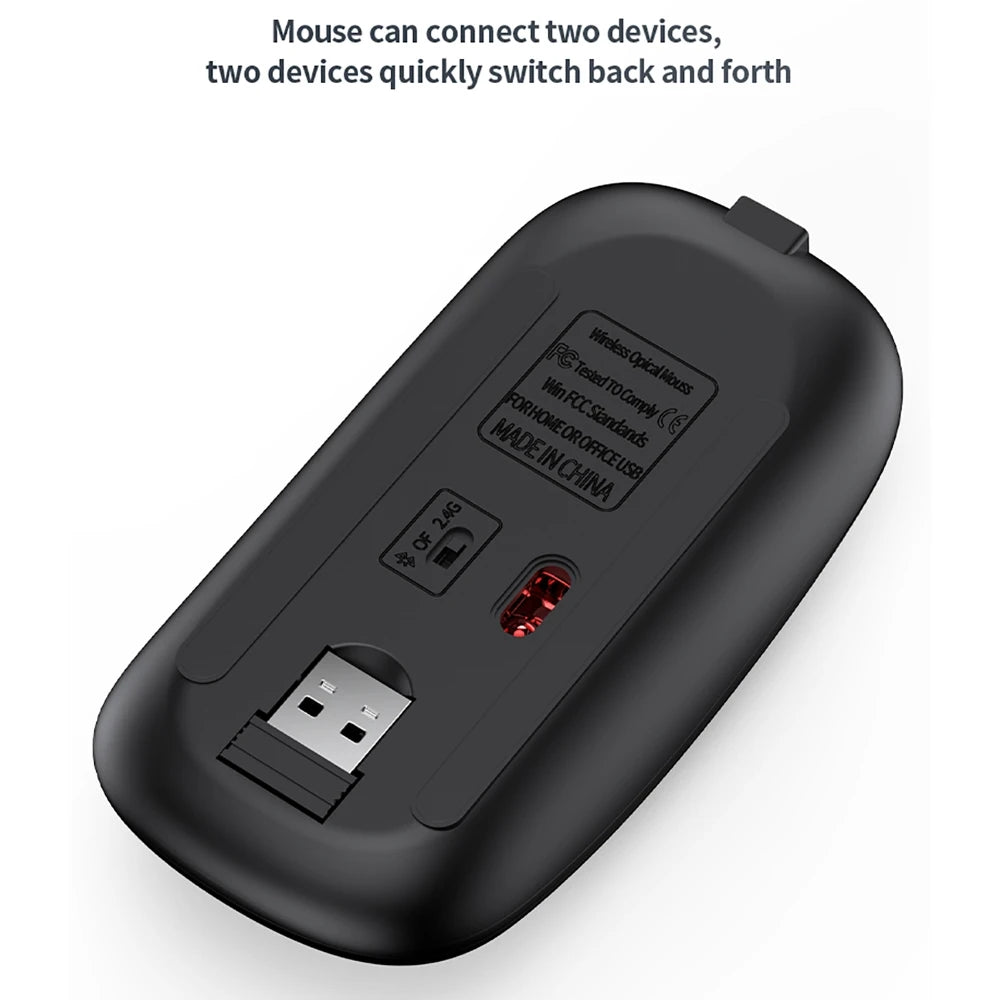 2.4G Wireless & bluetooth Keyboard Mouse Set Rechargeable Ultra-thin Computer Office Gaming Silent Slim Keyboard Mouse for ipad