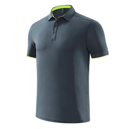 Quick Dry Men's Sports Polo Shirt Golf Wear Summer Gym Fitness Training Clothing Comfortable Breathable Shirts