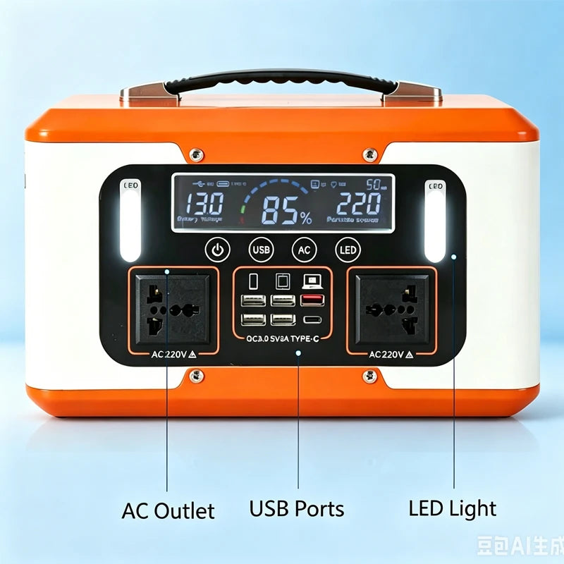 New High Power 600W 500W Portable Power Station 220V 55Ah/40Ah Solar Outdoor Mobile Power Supply Home Emergency Energy Storage