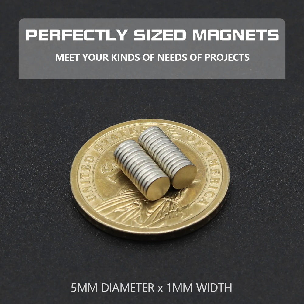 Super Powerful round Neodymium Magnet NdFeB N35 Strong Permanent Magnetic Imans for Refrigerator Various Sizes 2x2/4x2/5x1/6x2/8