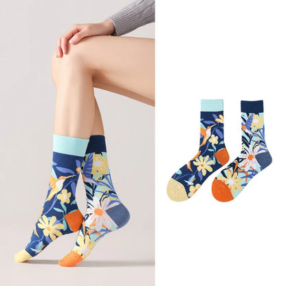 New Creative Cartoon Dog Ins Animal Trendy Socks Jacquard Cotton Socks Couple Mid length Fashion Skateboarding Socks