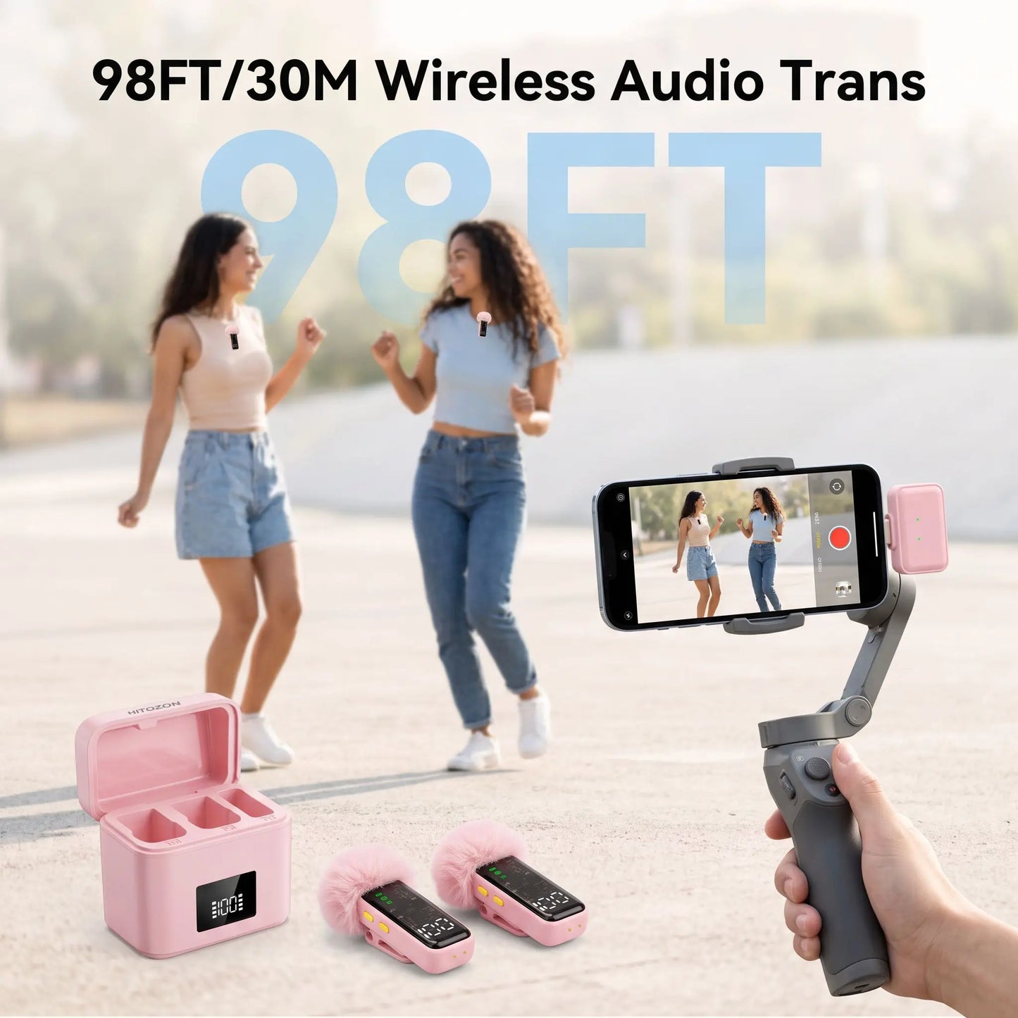 Wireless Lavalier Microphone, AI Noise‑Reduction Lapel Mic With Charging Case, Plug‑and‑Play for iPhone Android Vlog Live Stream