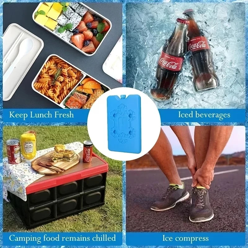 1-40Pcs Reusable Ice Pack Freezer Ice Cooler Bag Long-lasting Cooling Water Fill Box for Fresh Food Storage Refrigeration