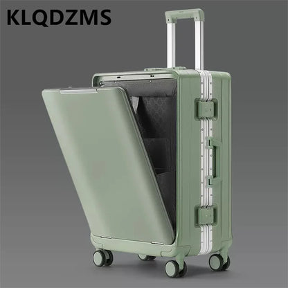KLQDZMS 20 Inch Portable Front Opening Suitcase With Large Capacity 24 Inch Business Trip Travel Cabin Rolling Luggage Bag