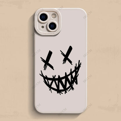 Smiling Devil Phone Case For iPhone 11 12 13 14 15 Pro Max Mini 7 8 Plus X XS Max XR Matte Shockproof Fashion Cases Back Cover