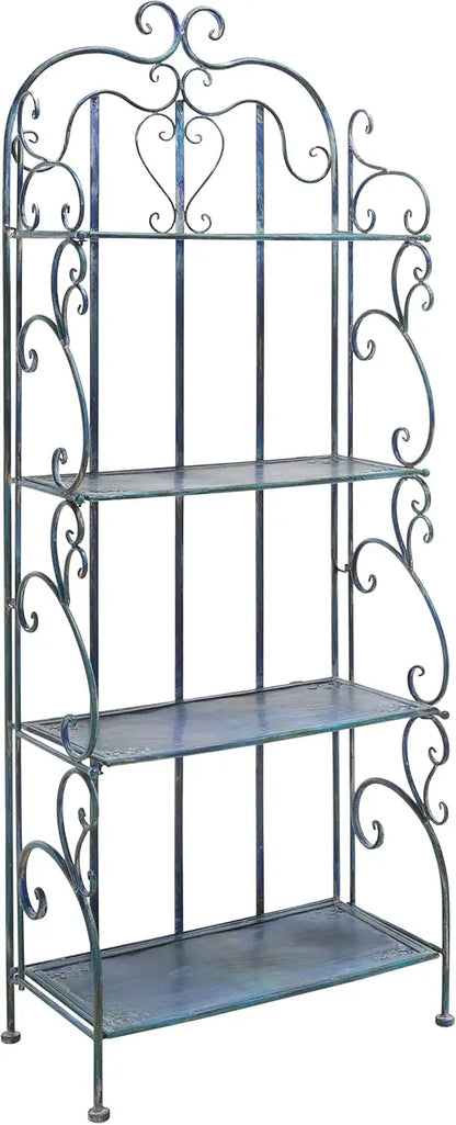 Outdoor Plant Stand,  4-Tier Metal Plant Stand Baker’s Rack, Decorative Patio Garden Storage