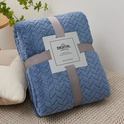 Fluffy Coral Velvet Blanket Flannel Plush Comfortable Thickened and Warm Soft Sofa Throw Blanket for Air-Conditioned Room Luxury